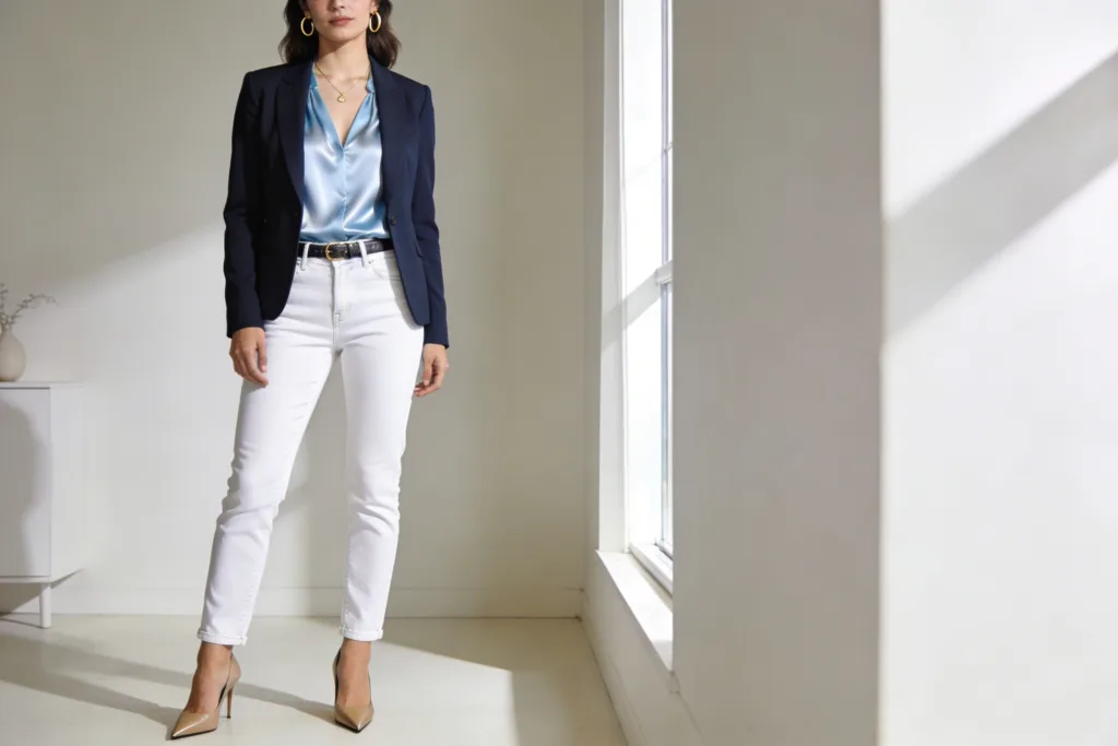 15 Spring Outfit Ideas with White Jeans: Fresh Looks for Vogue-Worthy Moments