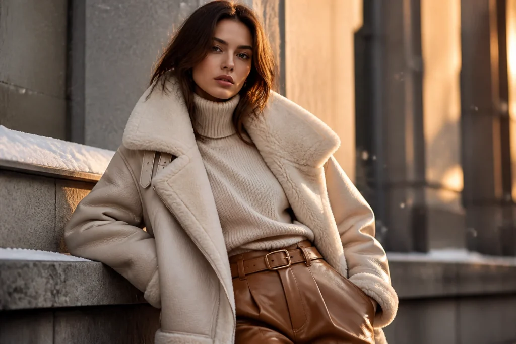 17 Shearling Jacket Outfit Ideas Winter: Chic Cold Weather Looks